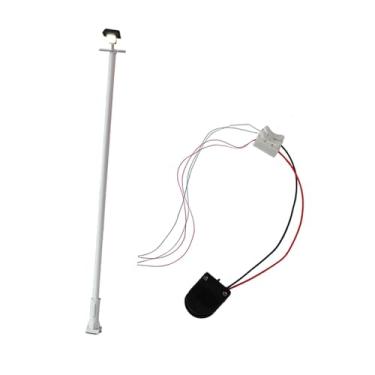 Imagem de Dynwave Poste de luz quadrado para ferromodelismo, escala 1/87, 10,8 cm, com LED, para maquetes ferroviárias, mesas de areia e projetos DIY, Branco