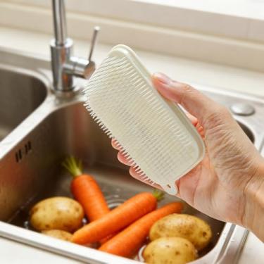 Imagem de 1 escova de vegetais com cerdas macias, esfregão de produtos de cozinha para batatas, cenouras, cebolas, escova de limpeza de cozinha para lava-louças