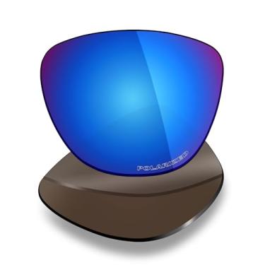 Imagem de Mryok Lentes de substituição para óculos de sol Oakley Frogskins Range XL Asian Fit OO9503A, resistente a impactos e ajuste perfeito, Azul gelo espelhado, One Size