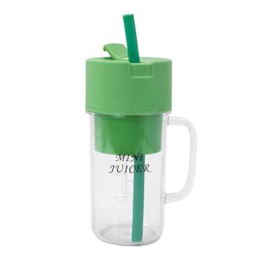 Imagem de Mini Liquidificador Portátil USB 500ml – Recarregável, com Lâminas em Aço Inox, Trava de Segurança e Canudo de Silicone – Ideal para Shakes, Sucos e Vitaminas (Verde)