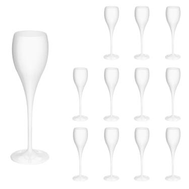 Imagem de Taça De Espumante 120ml Kit 12un Brut Alto Padrão Acrílico (BRANCO)