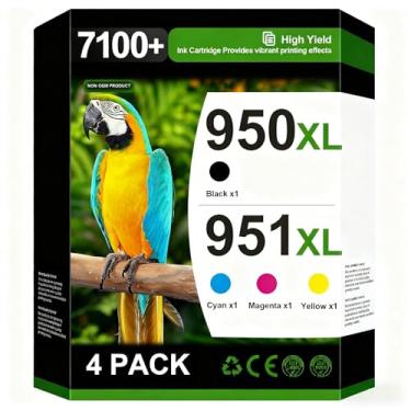 Imagem de Pacote combo de cartuchos de tinta 950XL 951XL compatível com HP 950 951 cartuchos de tinta combo uso para HP OfficeJet Pro 8600 8610 8615 8620 8100 8630 8660 8640 276DW 251DW, pacote com 4 unidades