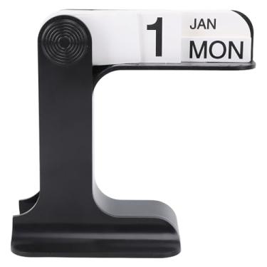 Imagem de Jectse Calendário Perpétuo Com Capa, Decoração Elegante de Mesa para Alívio do Estresse No Escritório, Sala de Estar, PP e Material de Papel (Preto)
