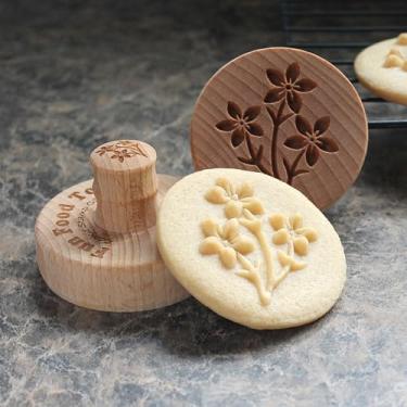 Imagem de Fun Food Tools, Carimbo de biscoito de madeira, 6 cm (buquê de mola CS-136)