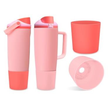 Imagem de Kaitiaki 2 peças de bota superior de silicone para Owala 1,134 g 850 g FreeSip Sway Tumblers, acessórios de manga inferior de garrafa antiderrapante para a maioria dos suportes de copo de carro, sem