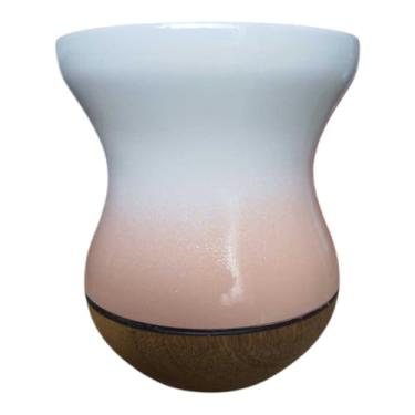 Imagem de Copos de Mate,Cuia Chimarrao Cuia de Madeira Imbuia Tratada para Chimarrão Premium(Branca e salmão madeira)