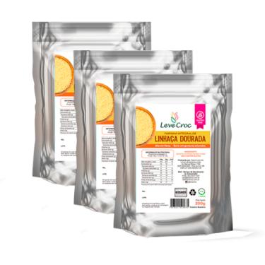 Imagem de Kit 3x: Farinha De Linhaça Dourada S/ Glúten Leve Crock 200g