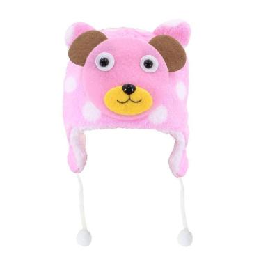 Imagem de Touca Gorro Infantil Rosa Urso Tamanho único