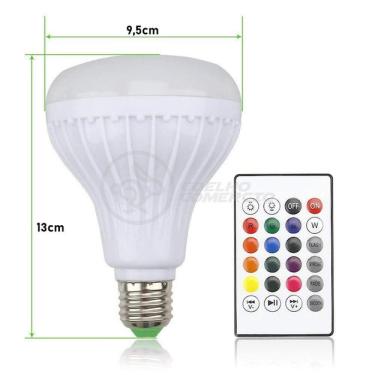 Imagem de Lâmpada Led 12W E27 Rgb Colorida Com Caixa De Som