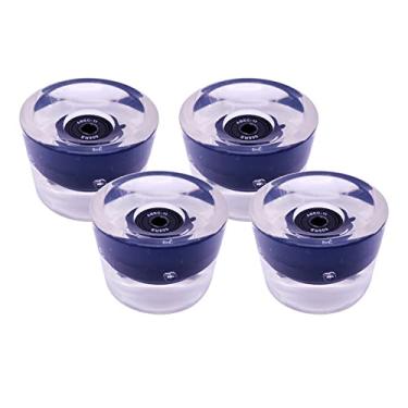 Imagem de Rodas de skate flash LED 70 mm - material PU, reduz a vibração, durômetro de 80 A - perfeito para esportes de parque e patinação de rua em cruzeiro - preto e preto