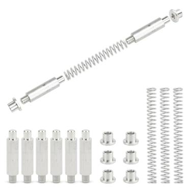 Imagem de Kit de pinos de dobradiça de porta de tempestade K 5131 – Conjunto de 3 peças de reparo de porta de tela com 6 pinos de dobradiça de alumínio, 6 tampas de bucha, 3 molas – Peças de reposição de porta