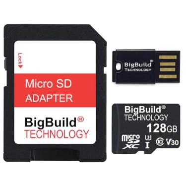 Imagem de BigBuild Technology Cartão de memória 128GB U3 Micro SDXC para câmera de ação GoPro Hero 2024, Insta360 Ace Pro 2, X4 / X5, Flow, GO 3S