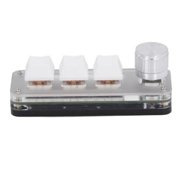 Imagem de FTVOGUE Mini teclado mecânico RGB com 3 teclas, interruptor vermelho, para jogos, resistente e durável, para jogos, escritório, música, mídia