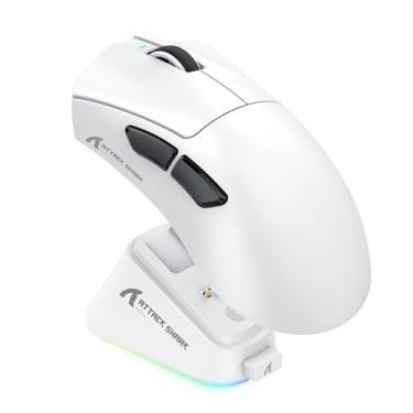 Imagem de ATTACK SHARK Mouse para jogos V3 Pro Wireless Esports com base de carregamento magnético: 62 g leve - 1K Polling-25K DPI-PAW3311 sensor, com fio/BT/2,4 GHz programável, BK52820 IC para PC Laptop gamer