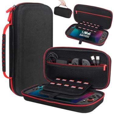 Imagem de DJ&RPPQ for Nintendo Switch 2 Carry case 2025, Switch 2 Case with 20 Game Cartridges, Protective Hard Shell Portable Case Pouch for 2025 Nintendo Switch 2 Console & Accessories - Black