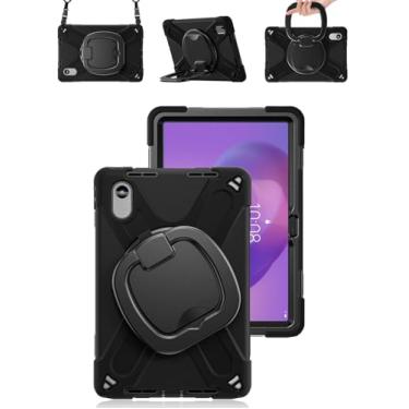 Imagem de Capa para tablet Lenovo Tab K11 Gen 2, capa KONXISA com suporte, capa macia de policarbonato premium, capa protetora resistente a arranhões e à prova de choque, preta