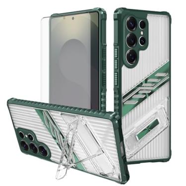 Imagem de Asuwish Capa de celular para Samsung Galaxy S23 Ultra 5G com protetor de tela de vidro temperado e suporte rígido resistente à prova de choque acessórios S23Ultra 23S S 23 23Ultra 17.3 cm feminino