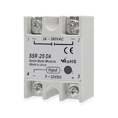 Imagem de Relé de estado sólido SSR-25DA Módulo monofásico CC para CA 25A para controle de temperatura PID (SSR-25DA)