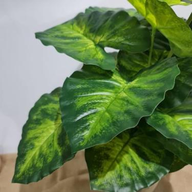Imagem de Planta Artificial Costela de Adão Alocasia 60cm com 18 Folhas – Folhagem Grande Decorativa para Sala, Escritório e Planta de Chão(08)