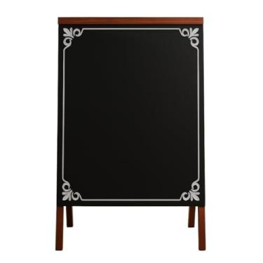 Imagem de Lousa Cavalete Quadro Restaurante Bar Elegante Giz Cardápio Mogno