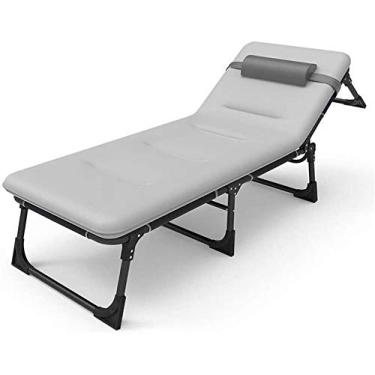 Imagem de Espreguiçadeiras de jardim, cadeiras reclináveis de pátio, cama de solteiro dobrável simples para escritório, cama reclinável portátil, cama dobrável de marcha, varanda e resistente à ferrugem (cor,