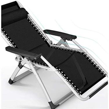 Imagem de Espreguiçadeira de jardim, espreguiçadeira dobrável, cadeiras de pátio com gravidade zero, reclináveis, espreguiçadeiras de jardim ao ar livre, reclinável de escritório dobrável com almofadas (cor sem