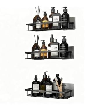 Imagem de KIT Suporte De Shampoo Organizador Prateleiras De Banheiro Sem Furo Premium-Space Aluminium, Prateleira para Box com Adesivo Forte - Acabamento Moderno(kit-3-oi-0011)