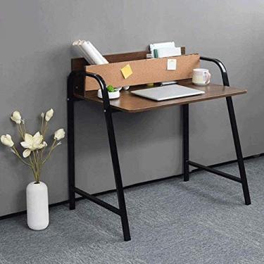 Imagem de GAORUIFENG Mesa de computador de madeira simples mesa de computador mesa pequena economia de espaço quarto individual mesa para uso em casa/escritório/escola (cor: preto)