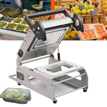 Imagem de Máquina de embalagem semiautomática de alimentos para viagem, seladora de caixa de remoção de pressão manual para legumes, frutas, carne, peixe (320 mm)