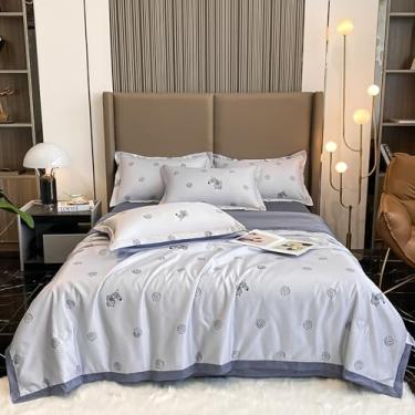 Imagem de Cobertor de luxo de verão, mantas de cama de verão, edredom leve, edredom de algodão, colcha de verão, colcha fina gelada, estampa floral, para todas as estações, 020,200 × 230 cm