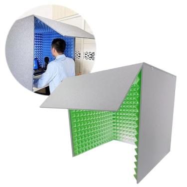 Imagem de JYXYXSCP Estúdio de gravação portátil, gabinete à prova de som, cabine de isolamento de microfone, redução de ruído, equipamento de estúdio de gravação (verde)