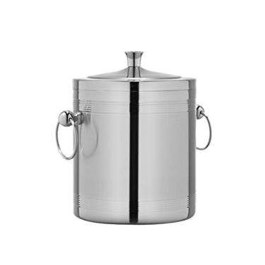 Imagem de Balde de gelo de aço inoxidável comercial champanhe barril de vinho KTV barril de cerveja fria balde doméstico com clipe de gelo (cor: A) (cor: C)