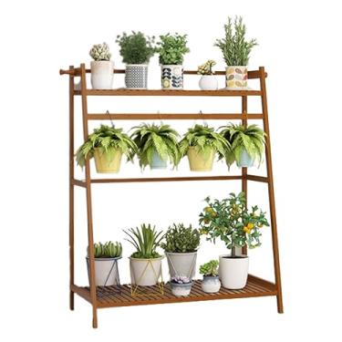 Imagem de Prateleira suspensa para plantas internas e externas, suporte de flores de madeira, 2 camadas, prateleiras criativas modernas