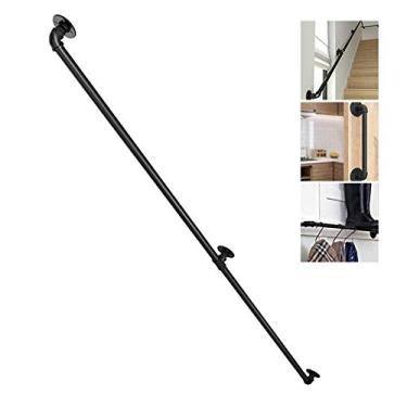 Imagem de SENNIAN Corrimão de escada (1 pés-6 m). Haste de suporte de corrimão antiderrapante para corredor loft, trilhos de ferro forjado, suporte de parede para escadas, kit de barra de apoio (tamanho: 3,4 m)