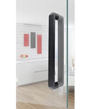 Imagem de SENNIAN Puxador de porta de entrada contemporâneo, retangular, quadrado, retangular, de aço inoxidável, moderno, contemporâneo, puxador de escada, vidro de chuveiro, porta de celeiro deslizante