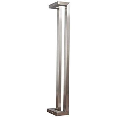 Imagem de Puxadores de portão puxadores de porta deslizantes conjunto de ferragens de puxador de porta de celeiro prateado com parafusos barra interna/externa maçaneta dupla face resistente para pátio, cozinha