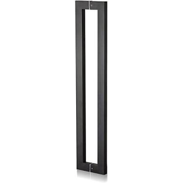 Imagem de Puxador de porta de madeira de vidro maçaneta deslizante de porta de celeiro, puxador de porta de entrada resistente comercial com encaixe de instalação, puxador de porta interior exterior push pull