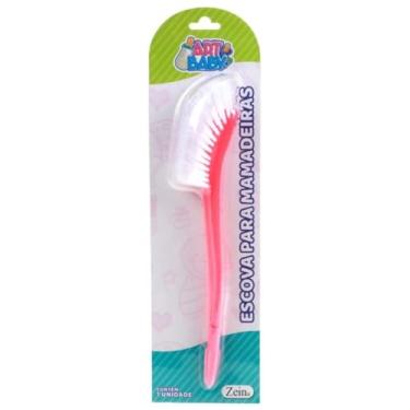 Imagem de Escova para Mamadeira Premium, Rosa e Azul, 28 cm, com Cerdas Macias