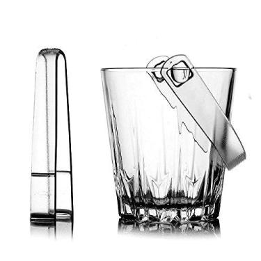 Imagem de GNHGDFFDF Balde de gelo, balde de gelo elegante balde de gelo de cristal com alças, balde refrigerador de vinho, para casamentos, eventos, festas