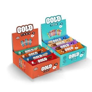 Imagem de BOLD Snacks barra de proteína - Tube Mista + Thin Mista (2 Caixas C/ 12 unid.)-Unissex