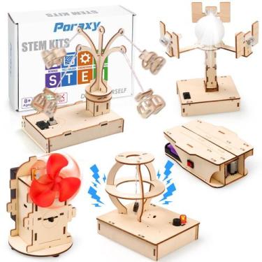 Imagem de Kits STEM Poraxy, quebra-cabeças 3D de madeira, brinquedos científicos