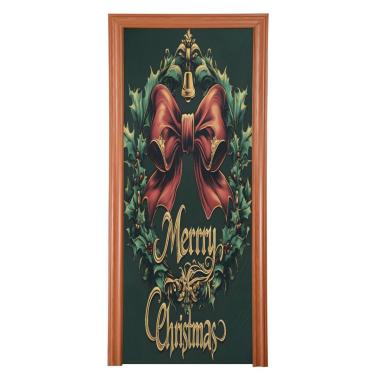 Imagem de Blueangle Capa de porta de guirlanda de Natal elástica - Faixa de porta frontal de tecido elástico para Natal, decoração de festa em casa ao ar livre (479)