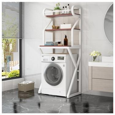 Imagem de SPXMQSS Armazenamento sobre vaso sanitário, unidade de armazenamento sobre máquina de lavar, economia de espaço de banheiro independente com compartimentos abertos, prateleira de armazenamento de