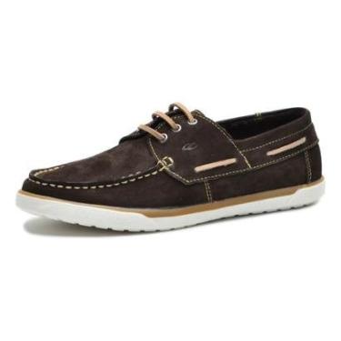 Imagem de Docksider Masculino Couro Nobuck Cadarço e Solado em Borracha Casual-Masculino