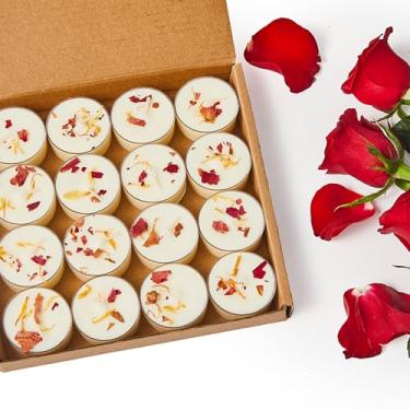 Imagem de Pure Rose velas perfumadas de soja Tealight pacote com 16 volumes, 4 horas de luz de chá branco, sem parafina, sem fumaça, velas de chá para casamento, mesa central, decoração, Natal