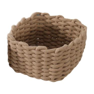 Imagem de ＫＬＫＣＭＳ Cesto organizador multifuncional para maquiagem, objetos diversos de mesa, ideal para sala de estar, quarto infantil e brinquedos, Marrom