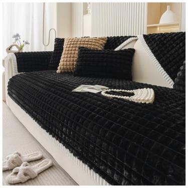 Imagem de SPXMQSS Capas de sofá para sofá, capas de sofá espessas de 1/2/3/4 lugares, capa de sofá universal de flanela super macia antiderrapante para sofá em forma de L protetor de móveis E 70 x 120 cm