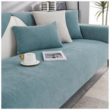 Imagem de SPXMQSS Capa para sofá, capa de sofá seccional, macia de chenille, antiderrapante, capa de sofá de 1/2/3/4 lugares, protetor de móveis em forma de L para sala de estar F 90 x 160 cm