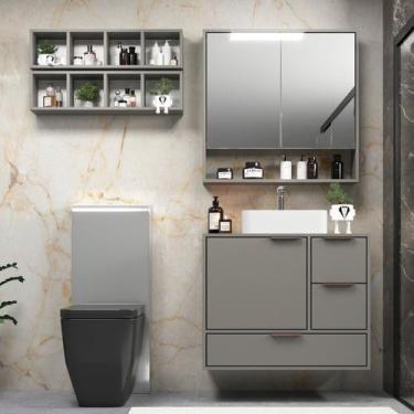Imagem de Conjunto para Banheiro Modulado 803 80cm 100% Mdf Bp Prime Yescasa