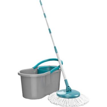 Imagem de Mop Flash Limp Fit Giratorio Com Balde Cinza/Verde - Mop5010, Cinza e 